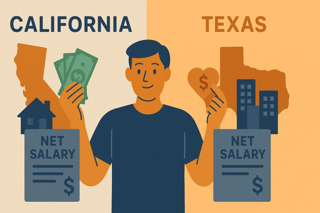 Net Salary Comparison - California vs Texas
